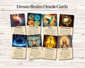 Dream Realm Oracle Cards Deck Printable Messages Downloadable Oracle for Dreams Connection