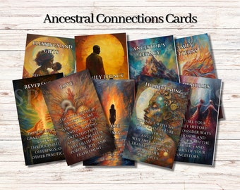 30 Ancestral Connections Oracle Cards Deck Printable Messages from Ancestors Generational Healing Downloadable Oracle for Generational Curse