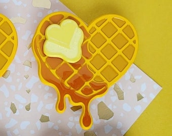 Heart of a Balanced Breakfast Pins (Pancakes Waffles Butter Food Cute Syrup Gift Sweet Menu Ingredients Transparent Glitter)