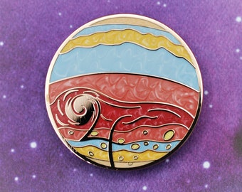 Jupiter Pin (Alchemie Apotheker Chemie Element Symbol Geschichte Wissenschaft Schmuck Sonnensystem Roter Planet Transparente Emaille)