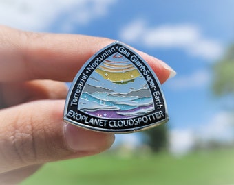 Exoplanet Cloudspotter Enamel Pin, Science Astronomy Jewelry