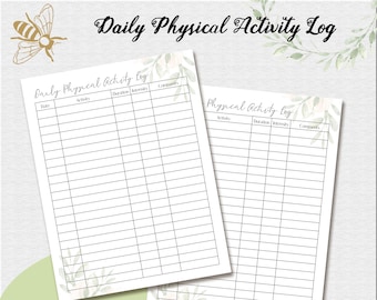 DPA (Daily Physical Activity) Log *Fillable*