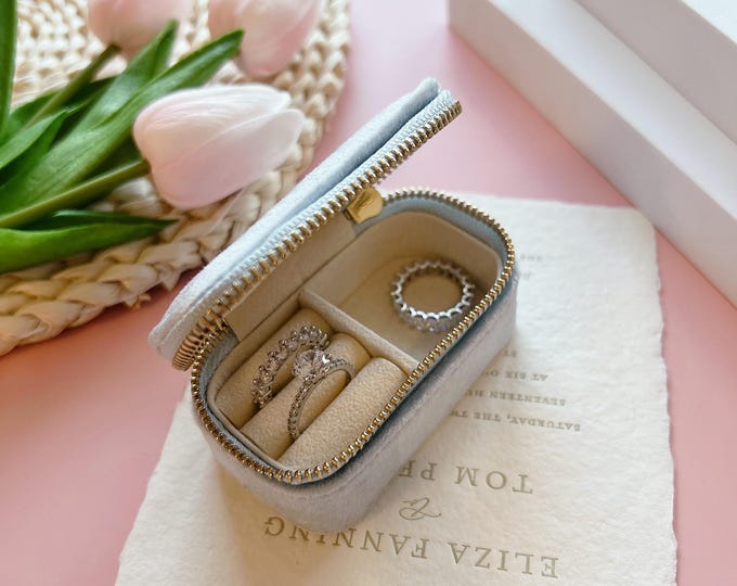 Mini Travel Jewelry Case, Italian Velvet Jewelry Box