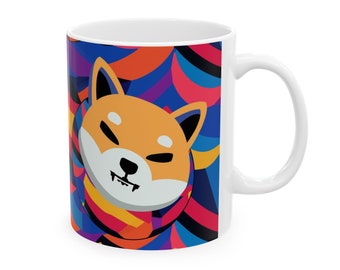 Tazza in ceramica Shiba Inu Abstrak 11 once