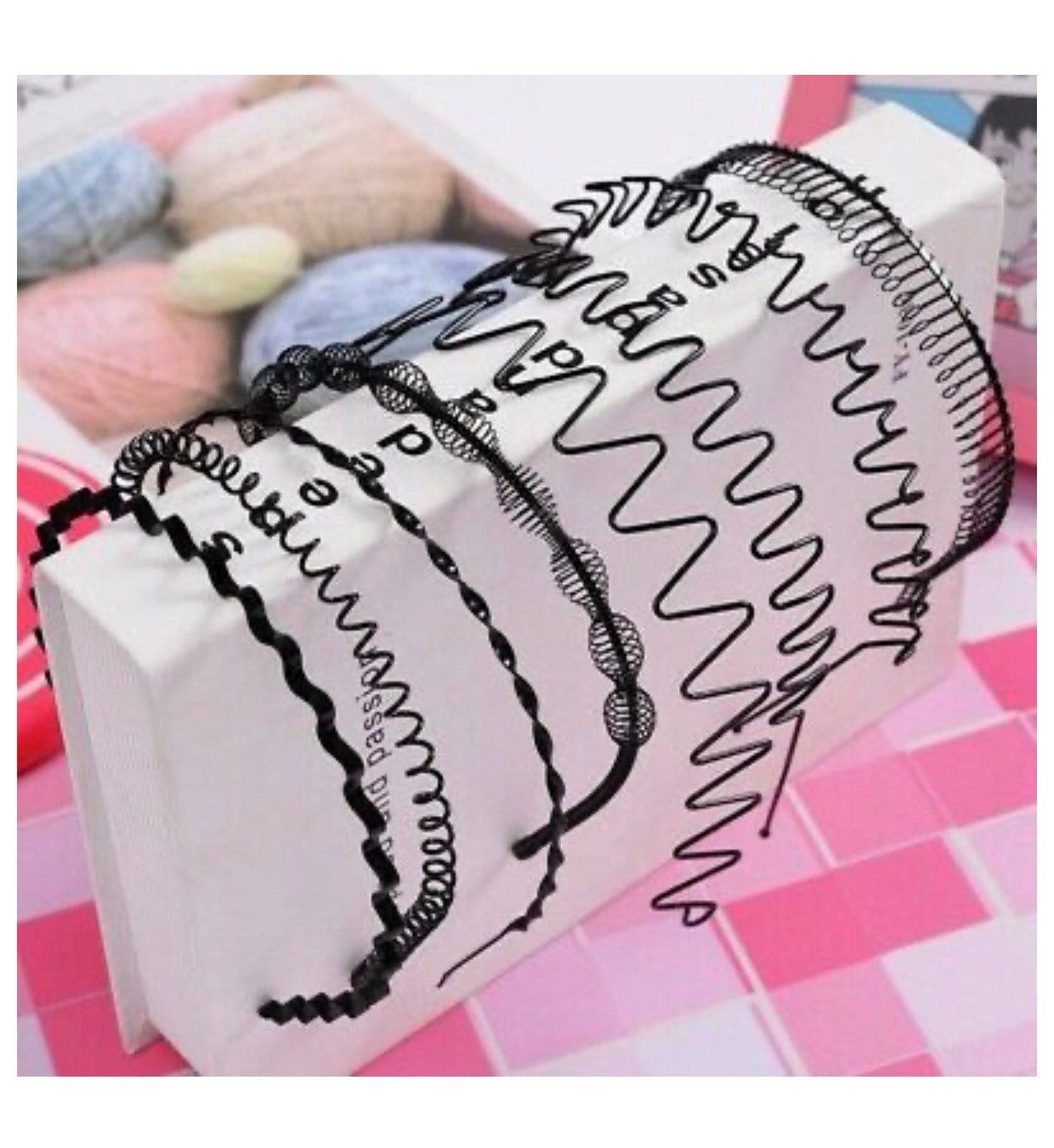 Unisex Men’s Women Sports Wave Hair Band Metal Black Hairband Headban…