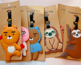 IEHFE MCNXB Great Pyrenees Dog Cute Coffees Leather Luggage Tags Personalized Luggage Name Tags for Travelers Leatherette Suitcase Tag Travel Bag Label