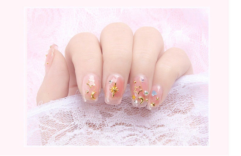 3D Nail Art Metal Decoration Gold Silver Star Cross Heart Etsy UK