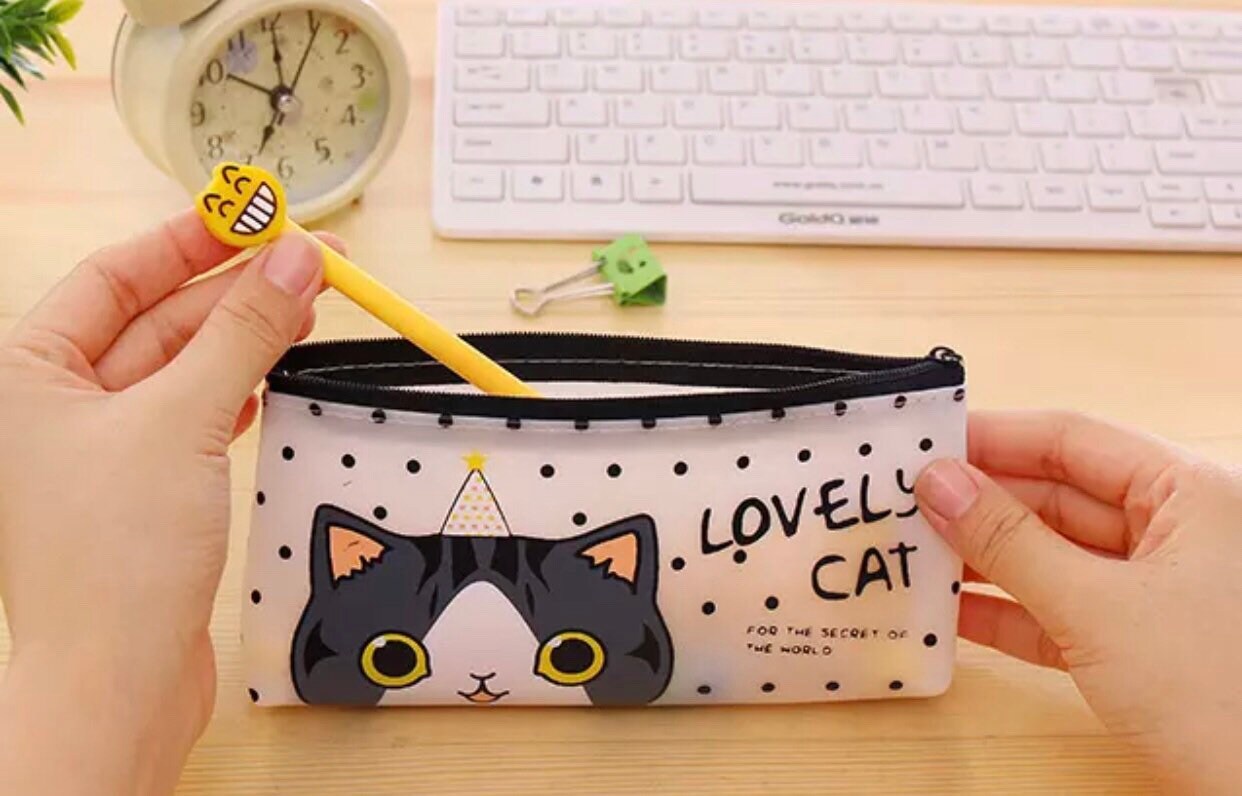 Cute Kitten Cat Pen Case Back to School Kids Love Stationery Etsy UK