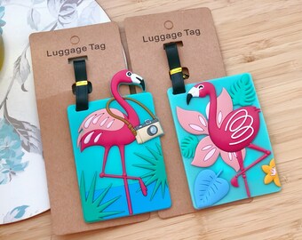 2pcs Luggage Tags PU Leather Tags Suitcase Labels Travel Bag With Privacy Cover Beautiful Tropical Flowers Cartoon Sloth Creative Pattern Printing 2pcs Luggage Tags PU Leather Tags Suitcase Labels Travel Bag With Privacy Cover Beautiful Tropical Flowers Cartoon Sloth Creative Pattern Printing