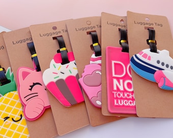 Free-2 Smile Avogato Cat Funny Luggage Tag 3D Print Leather Travel Bag ID Card 