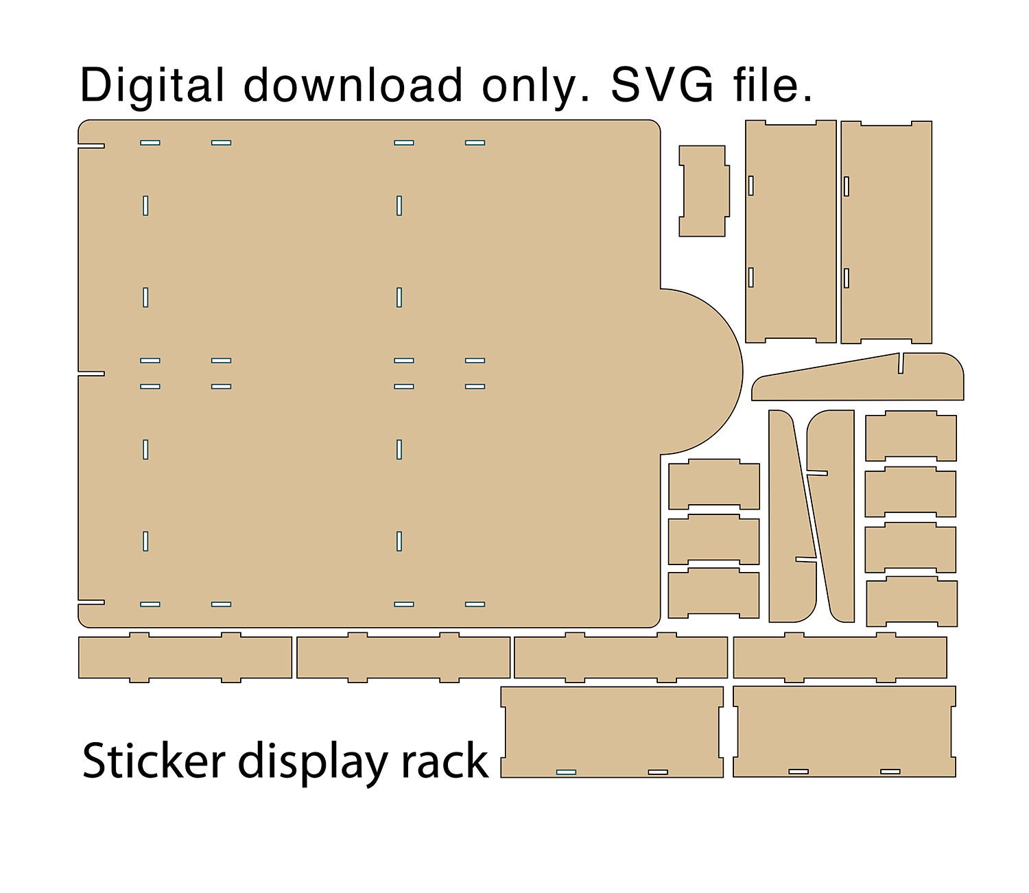 Laser Cut Template for Masonite Sticker Rack. SVG File. - Etsy