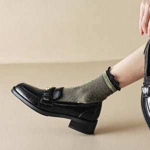 Daphne Ruffle Glitter Ankle Sock Black image 1