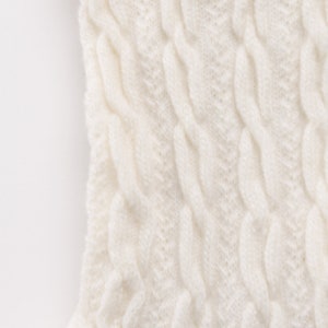 Bella Cable Knit Wool Crew Sock White image 5