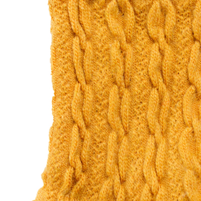 Bella Cable Knit Wool Crew Sock Yellow image 7