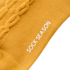 Bella Cable Knit Wool Crew Sock Yellow image 6