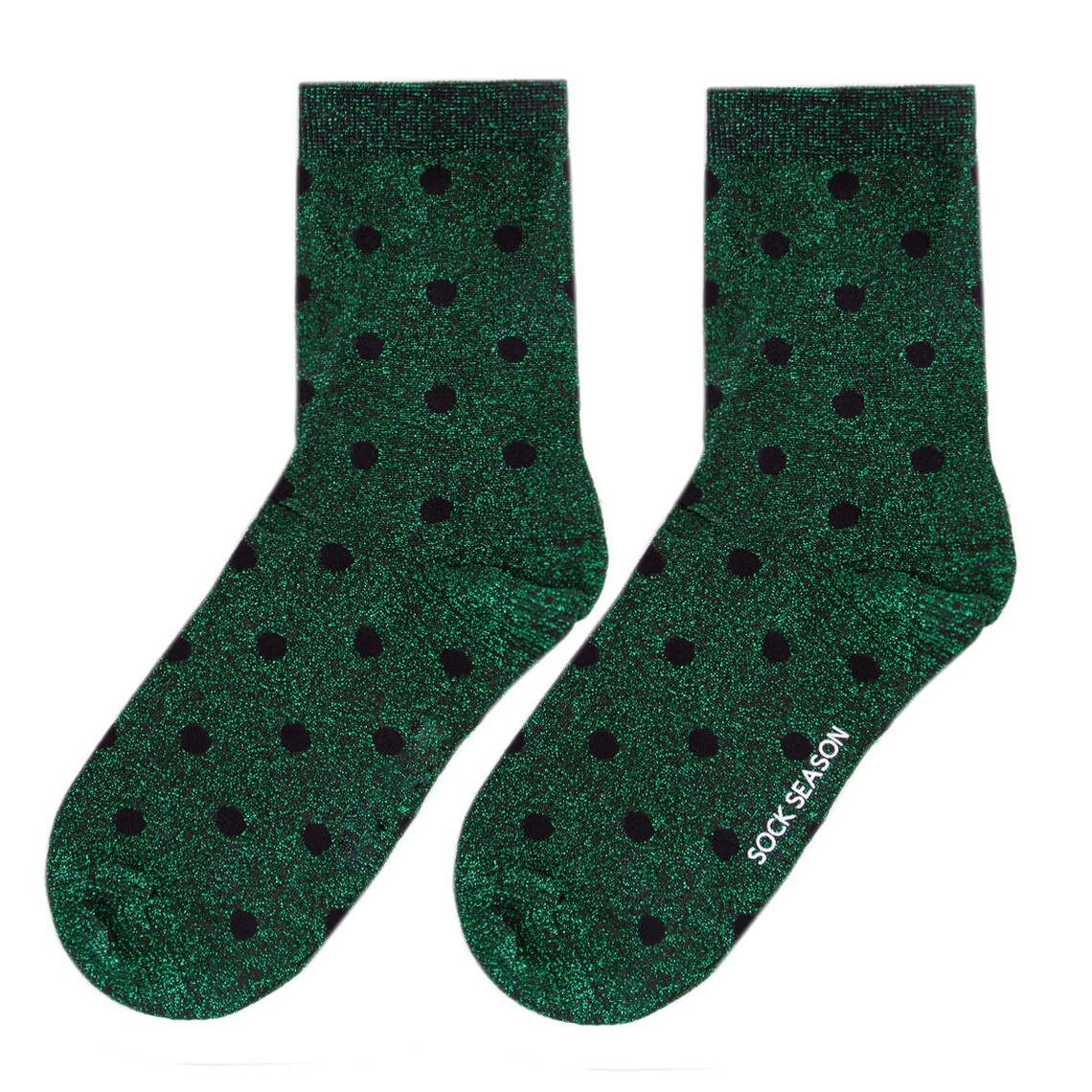Polka Party Glitter Socks Green Etsy