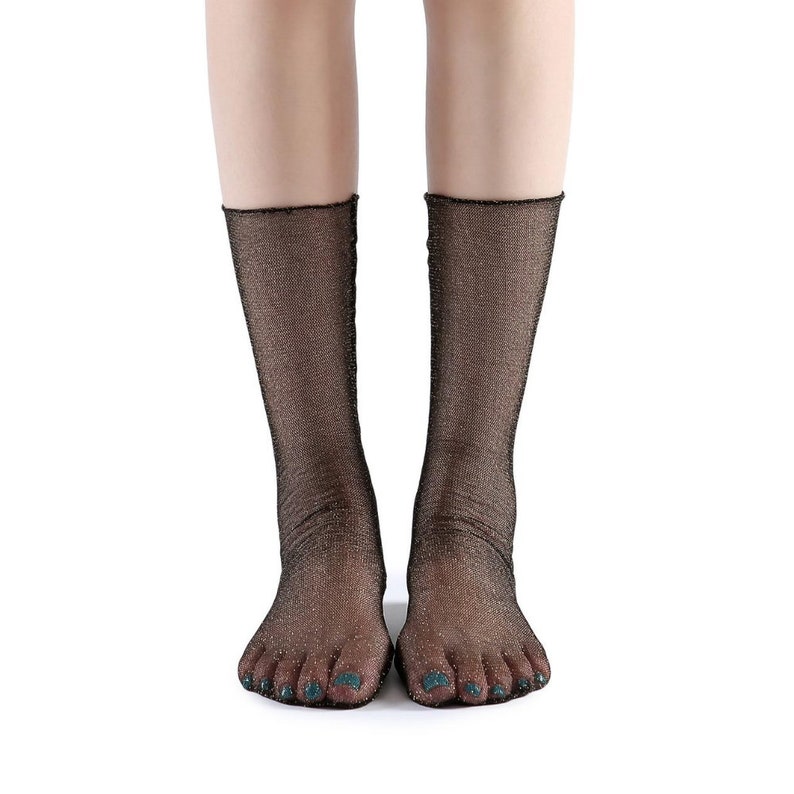 Diamond Sheer Crew Sock Black image 3