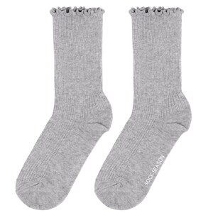 Princess Lulu Ruffle Crew Socks Grey For Women image 2