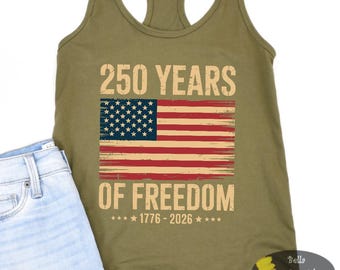 250 Years Of Freedom America's 250th Birthday Patriotic Women's Tank Top