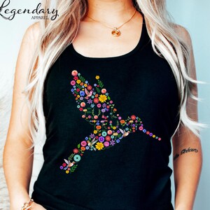Subtle Anti Trump Racerback Tank Top Floral Hummingbird FDT Shirt Feminist Tank Political Protest Resist Hidden Message Subtle FDT Tank Top
