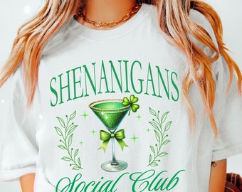 Shenanigans Social Club St Patrick's Day Shirts Comfort Colors Let's Get Shamrocked St Paddys Day Parade Tees Bar Crawl St Pats TShirts