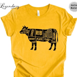 Cow Butcher Tees - Beef Cuts Diagram T-Shirt Cow Butcher Tees - Beef Cuts Diagram T-Shirt