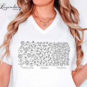 Subtle Anti Trump V-Neck Tee Shirt Pasta FDT Tee Shirt Fettuccine Ditalini Tortellini Feminist Shirt Political Protest Resist V Neck