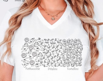 Subtle Anti Trump V-Neck Tee Shirt Pasta FDT Tee Shirt Fettuccine Ditalini Tortellini Feminist Shirt Political Protest Resist V Neck