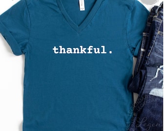 Thankful Shirt Thanksgiving Shirt Fall Pumpkin Shirt Gratitude Tee Shirt  Healthy Living Positive Attitude Shirts
