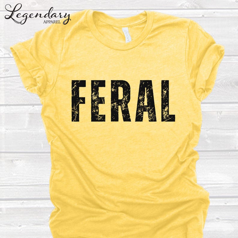 Feral Shirt Funny Shirt Gift Vintage Graphic Tee Trendy Distressed Feral Tee Sarcastic Quote Tee imagem 2