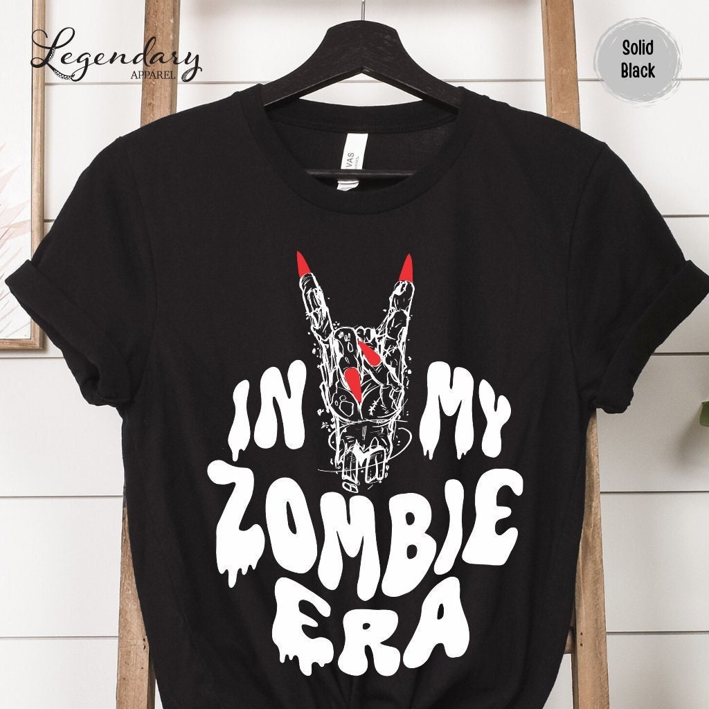 In My Zombie Era Shirt Zombie Metal Hand Unisex TShirt Halloween Rock n Roll Spooky Era Vintage Rocker Hand Monster Halloween Party Tee