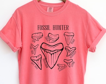 Shark Tooth Hunting Shirt, Fossil Hunter Comfort Colors Tee, Shark Gift, Respect The Locals Shirt, Paleontology Gift, Shark Lover TShirt
