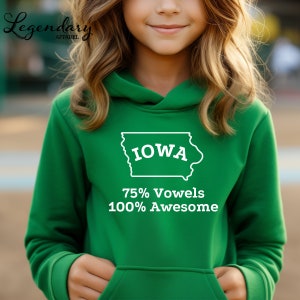 Iowa Tee Shirt 75 Percent Vowels 100 Percent Awesome, Iowa State, Funny State Tees