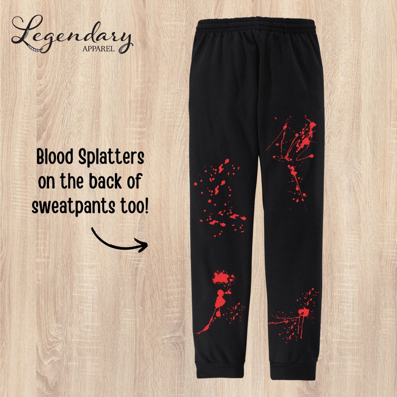 Halloween Pajamas,Men's Halloween Pants Casual Drawstring Blood Splash Pattern Joggers Horror Bloody Printed Sweatpant