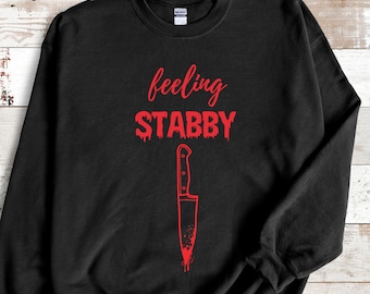 Sudadera de Halloween con temática de amantes de los crímenes reales, camiseta de temporada espeluznante, sudadera con cuchillos y película de terror sangrienta, atuendo para fiesta de Halloween