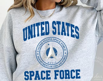 Camisa, sudadera y camiseta con cuello en V de la Fuerza Espacial, camisetas de la USSF