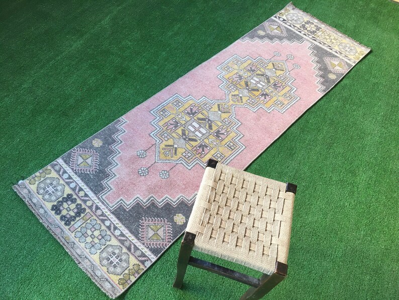 Small Runner Rugsmall Pink Grey Kitchen Runner Rugbohemian Etsy