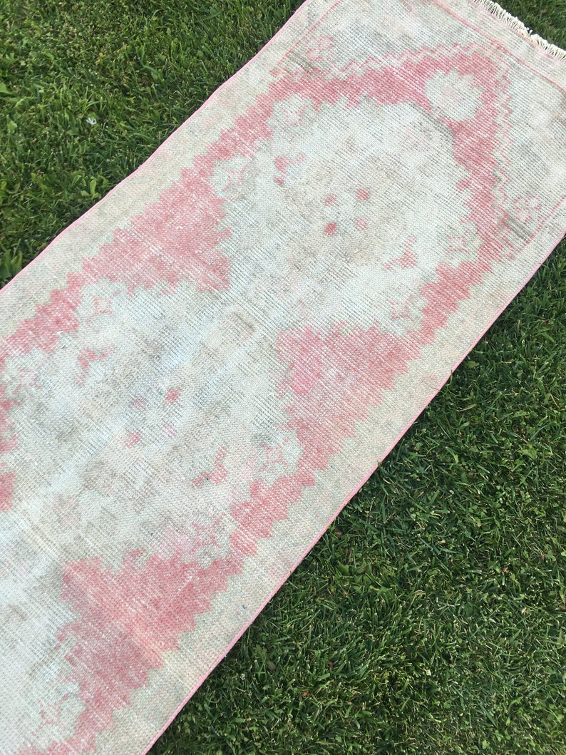 Turkish Runner Rugbeige Pink Grey Rug Runners for Etsy
