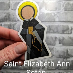 Saint Elizabeth Ann Seton, Catholic vinyl Saint Sticker, Confirmation gift teen, Easter gift for Catholic, colorful modern religious sticker