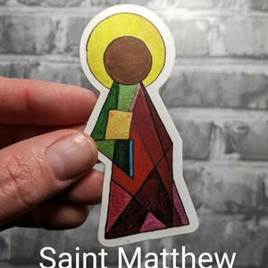 Saint Matthew the Apostle, Catholic vinyl Saint Sticker, Confirmation gift for teen, Easter gift Catholic, colorful modern religious sticker