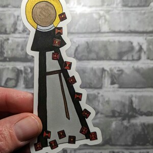 Saint Dominic, Catholic vinyl Saint Sticker, Confirmation gift for teen, Easter gift for Catholic, colorful modern religious sticker