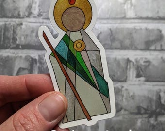 Saint Jude, Catholic vinyl Saint Sticker, Confirmation gift for teen, Easter gift for Catholic, colorful modern religious sticker