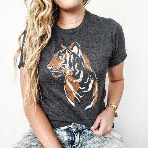 Tiger Graphic Tee Women's Oversized Tshirt Tropical Etsy