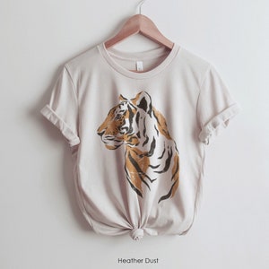 Tiger Graphic Tee |  Women's T-Shirt Tropical Jungle Vintage Tee| Get em Tiger | tshirt for women | Gift for her