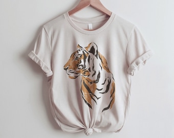 Tiger Graphic Tee / Camiseta de Mujer Tropical Jungle Vintage Tee/ Get em Tiger / camiseta para mujer / Regalo para ella