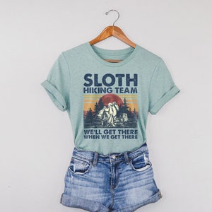 Sloth Hiking Team | Camping Hiking Outdoor Graphic T-Shirt | Adventure Gift for Her | Oversized T-Shirt