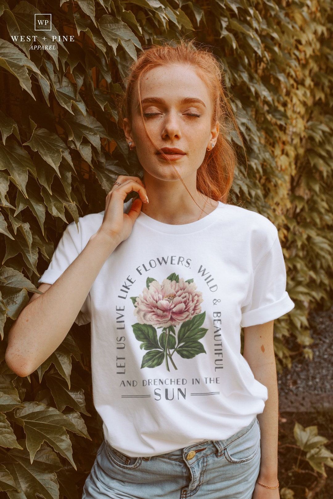 Flower Graphic Tshirt Floral Graphic Tee Wildflower Quote - Etsy
