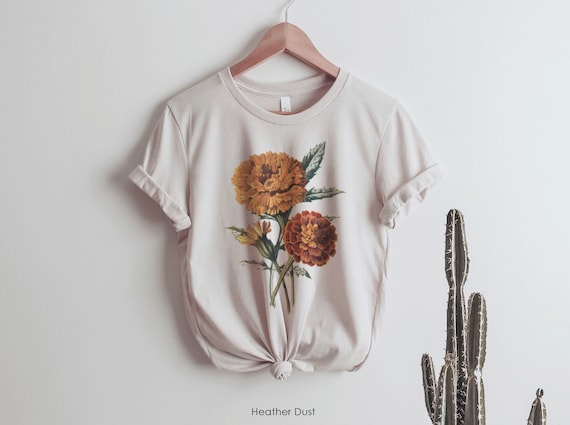 Wildflower Vintage Graphic Tee | Orange Marigolds Oversized