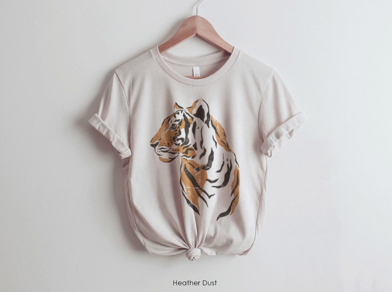 Tiger Graphic Tee |  Women's T-Shirt Tropical Jungle Vintage Tee| Get em Tiger | tshirt for women | Gift for her 
