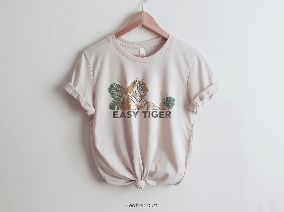 Tiger Graphic Tee | Easy Tiger Vintage Tropical Jungle Women's Oversized T-shirt | Get Em Tiger ...
